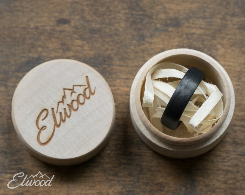Minimalist Carbon Fiber Ring Industrial modern ring Simple Dark Band Boyfriend Gift Black Mens Ring Carbon fiber Wedding Band image 7