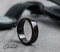 Ebony Macassar Wood Ring - Wedding Band  - Classic Ring - Black Wood - Dark Ring - Boyfriend Gift - Mens Wooden Ring - 5 year Anniversary