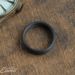 Minimalist Carbon Fiber Ring Industrial modern ring Simple Dark Band Boyfriend Gift Black Mens Ring Carbon fiber Wedding Band image 5