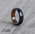 Rose Wood Ring- Black Ring - Wedding Band - Classic Ring - Wooden Ring - Dark Band - Boyfriend Gift - Mens Ring - 5 year Anniversary