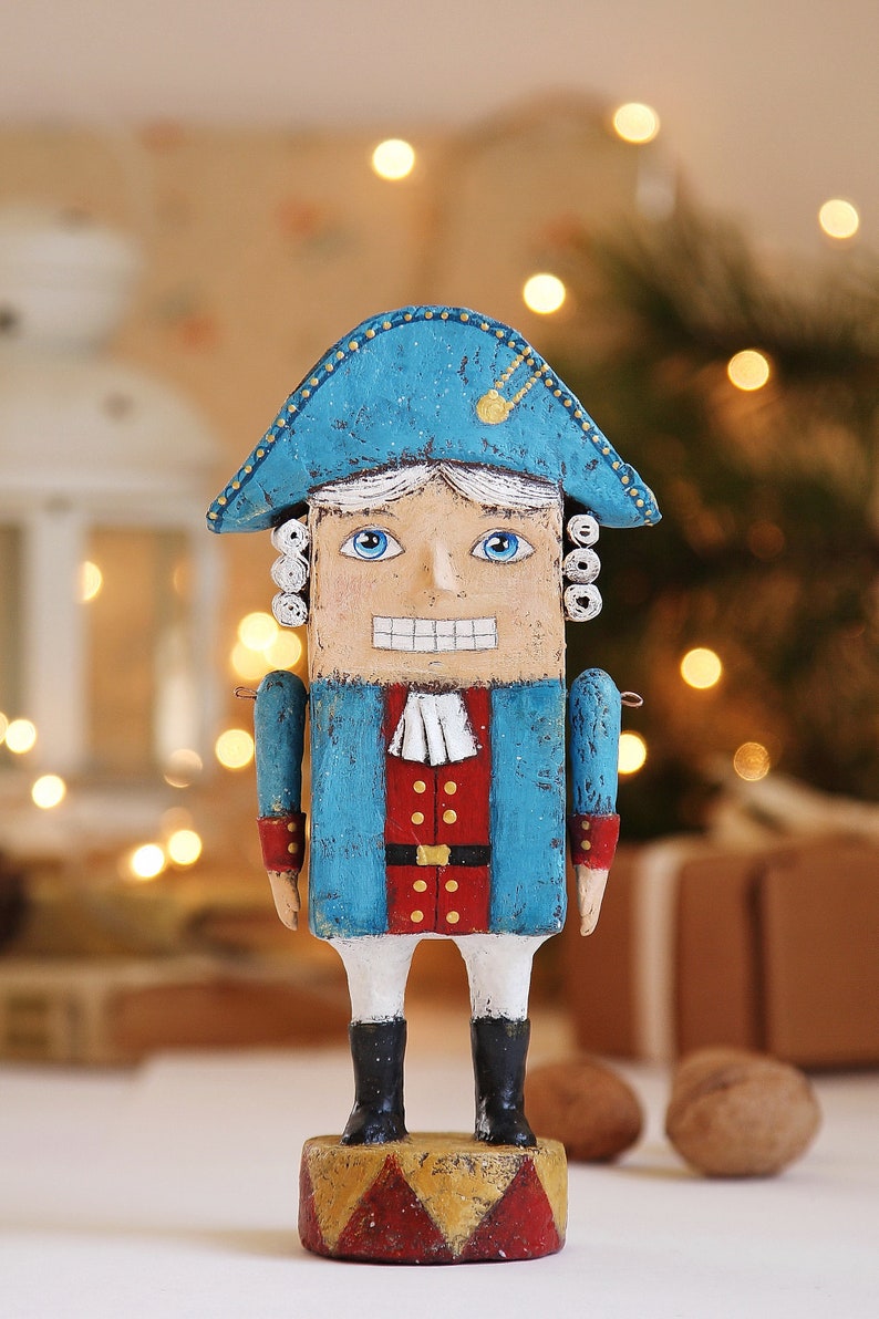 Paper clay Nutcracker ornament Christmas Nutcracker figurine Etsy