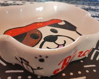 Hand-painted Customised Christmas Dog Bowl