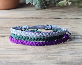 NYLON Cord | Double Strand Braided Bracelet | Adjustable | Choose Color | Add On Bracelet