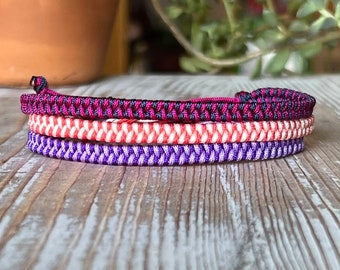Woven Two Color Adjustable Nylon Cord Bracelet | Woven Bracelet | Adjustable Bracelet | Nylon Cord Bracelet | Choose Your Color Bracelet