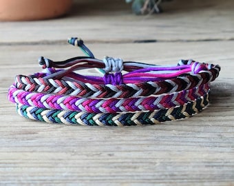 NYLON Cord | 3 Color Braided Chevron Adjustable Bracelet | Choose Your Colors | Add On Bracelet | Make A Bracelet Set