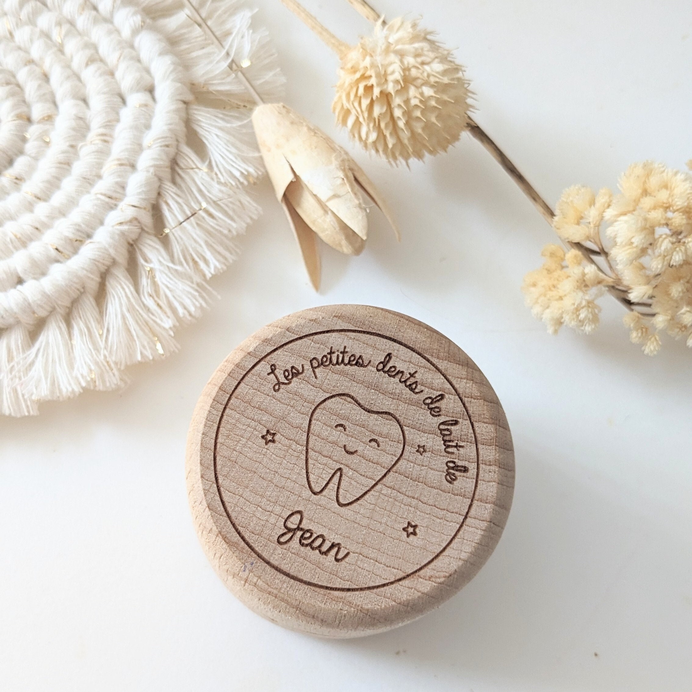 Boîte à dents de lait en bois personnalisé - Lettre bois