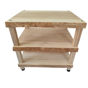 HI-FI Audio rack made of wild ash wood with a live edge