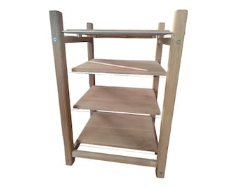Hi Fi Audio / Video equipment rack, stand, stereo glued solid oak