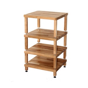 Hi Fi Audio / Video modular equipment rack, stand, stereo glued solid oak