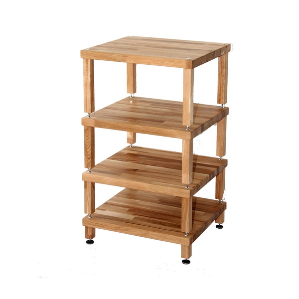 Hi Fi Audio / Video modular equipment rack, stand, stereo glued solid oak