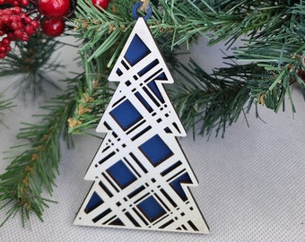 Plaid Christmas Tree Ornaments