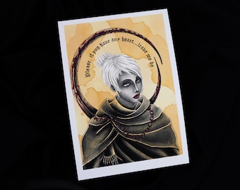 Art print of Anastacia of Astora 30x21, watercolor and ink painting, traditional art work