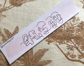 HANDMADE painted abstract faces pink white and black bookmark page marker