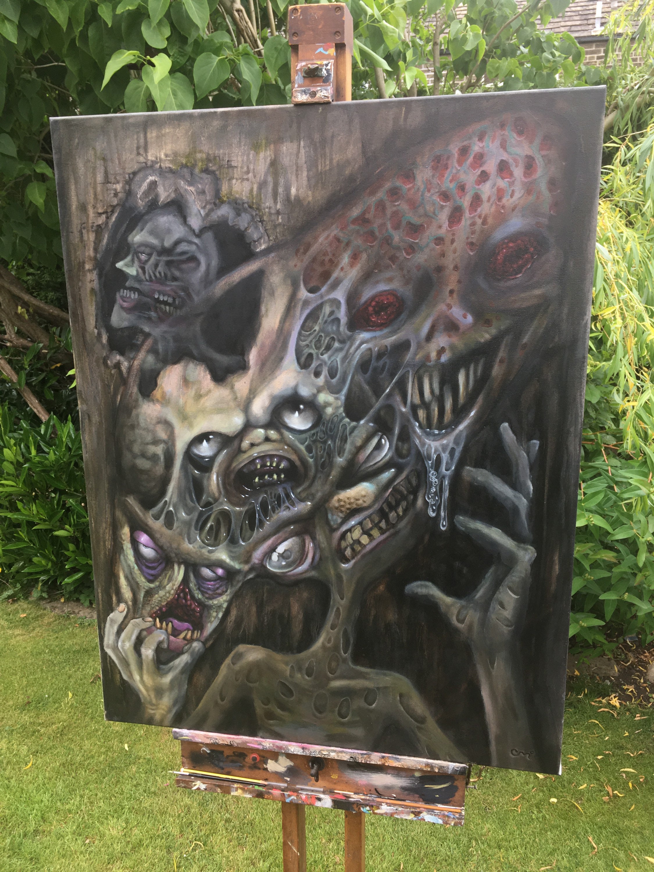 Ruptured Conscience, Dark Art, Surrealism, Macabre, Original Oil