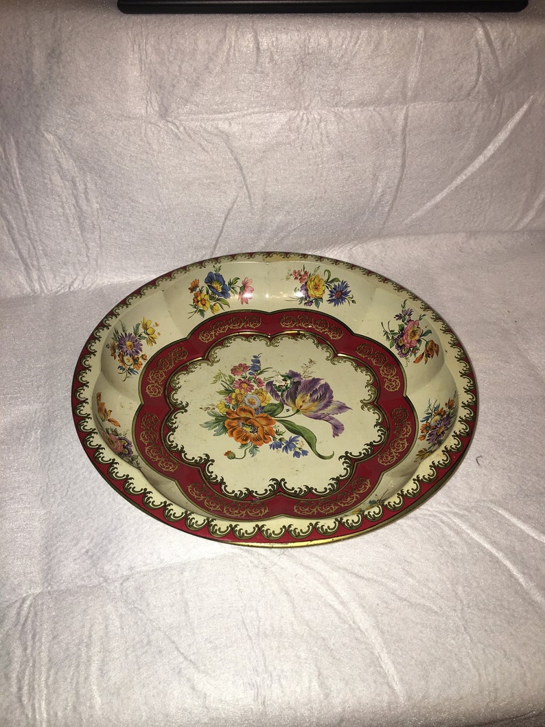 Daher Decorated Ware Vintage Floral Tin Serving Bowl