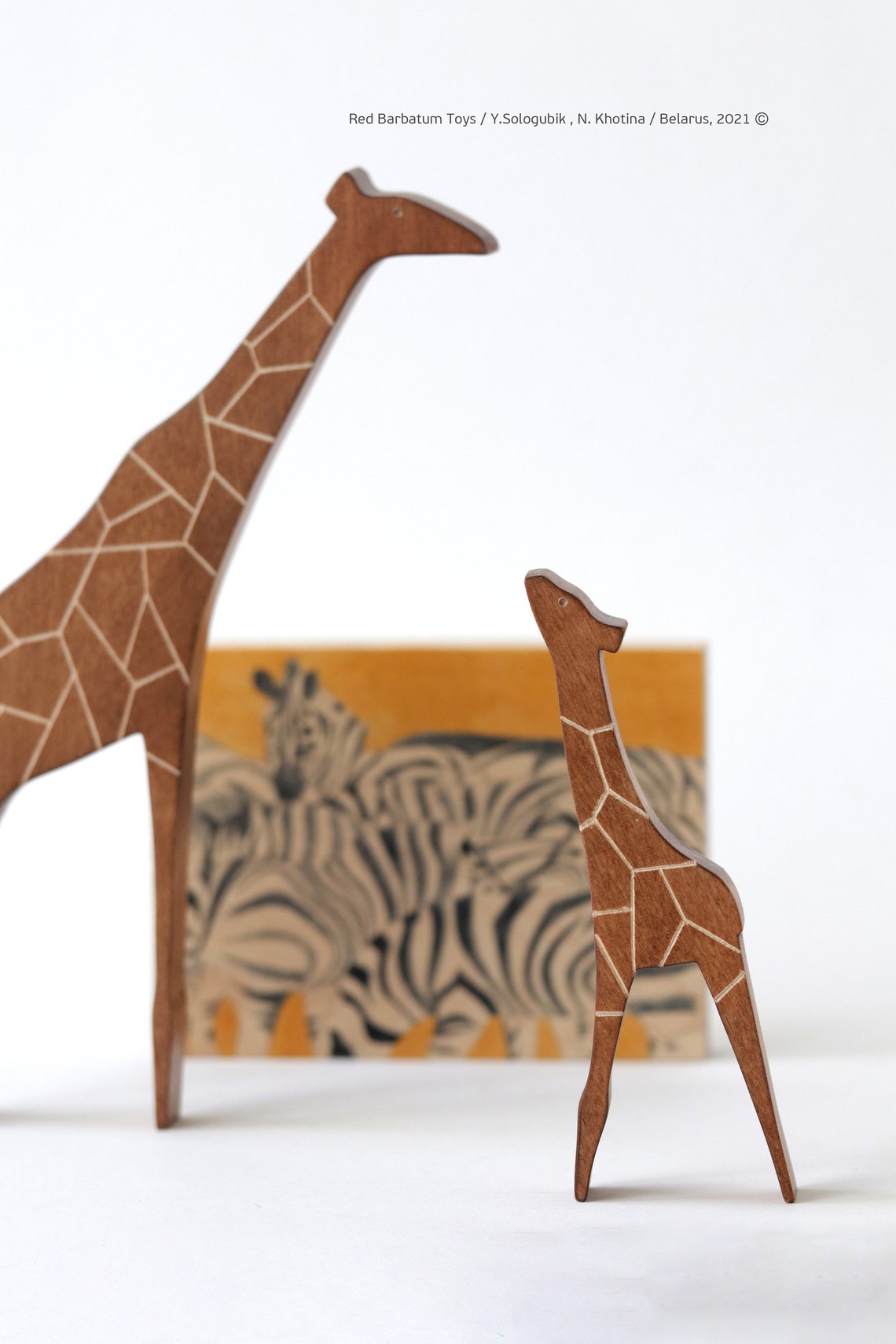 Wooden Giraffe Toy family of giraffes toys made of wood Etsy