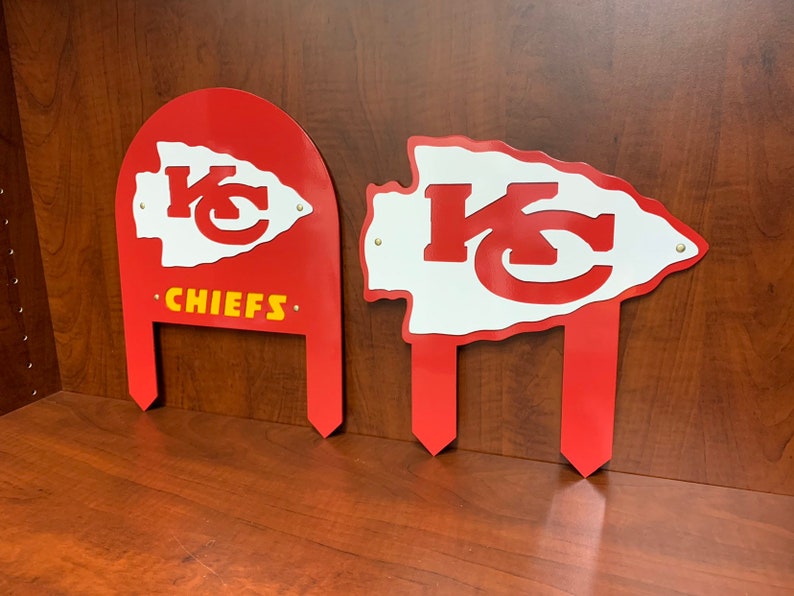 KC Chiefs yard garden Stick em ground sign Kansas City grave Etsy