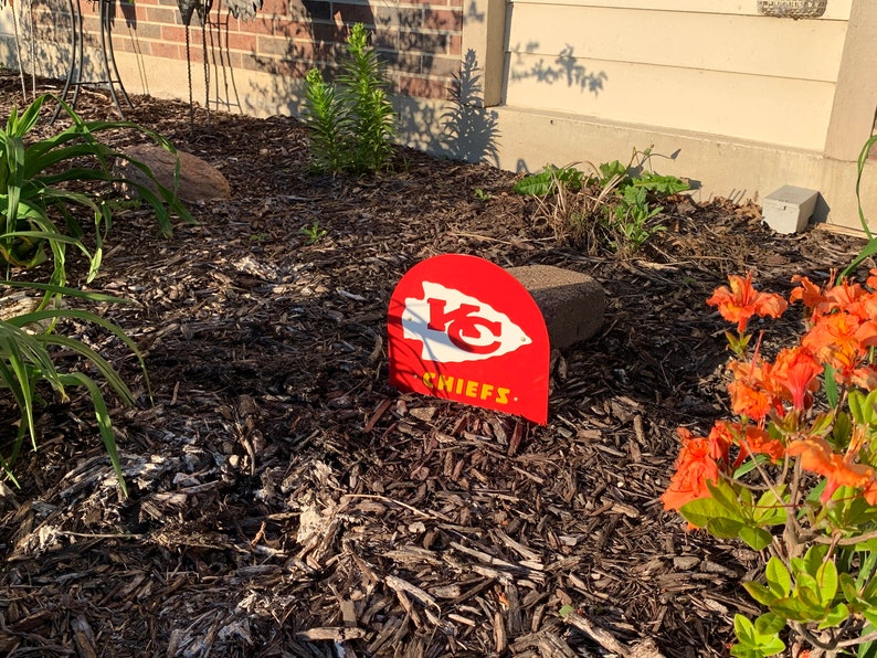 KC Chiefs Yard Garden Stick em Ground Sign Kansas City Grave Etsy