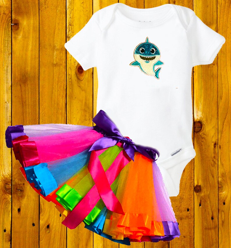 Baby Shark Party Outfit 6 months 2 piece Tutu Dress costume