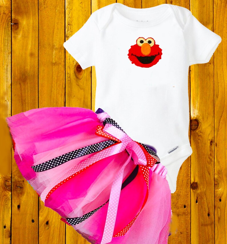Elmo Party Outfit 9 months 2 piece Tutu Dress costume pink