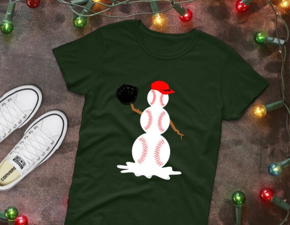 baseball snowman shirt