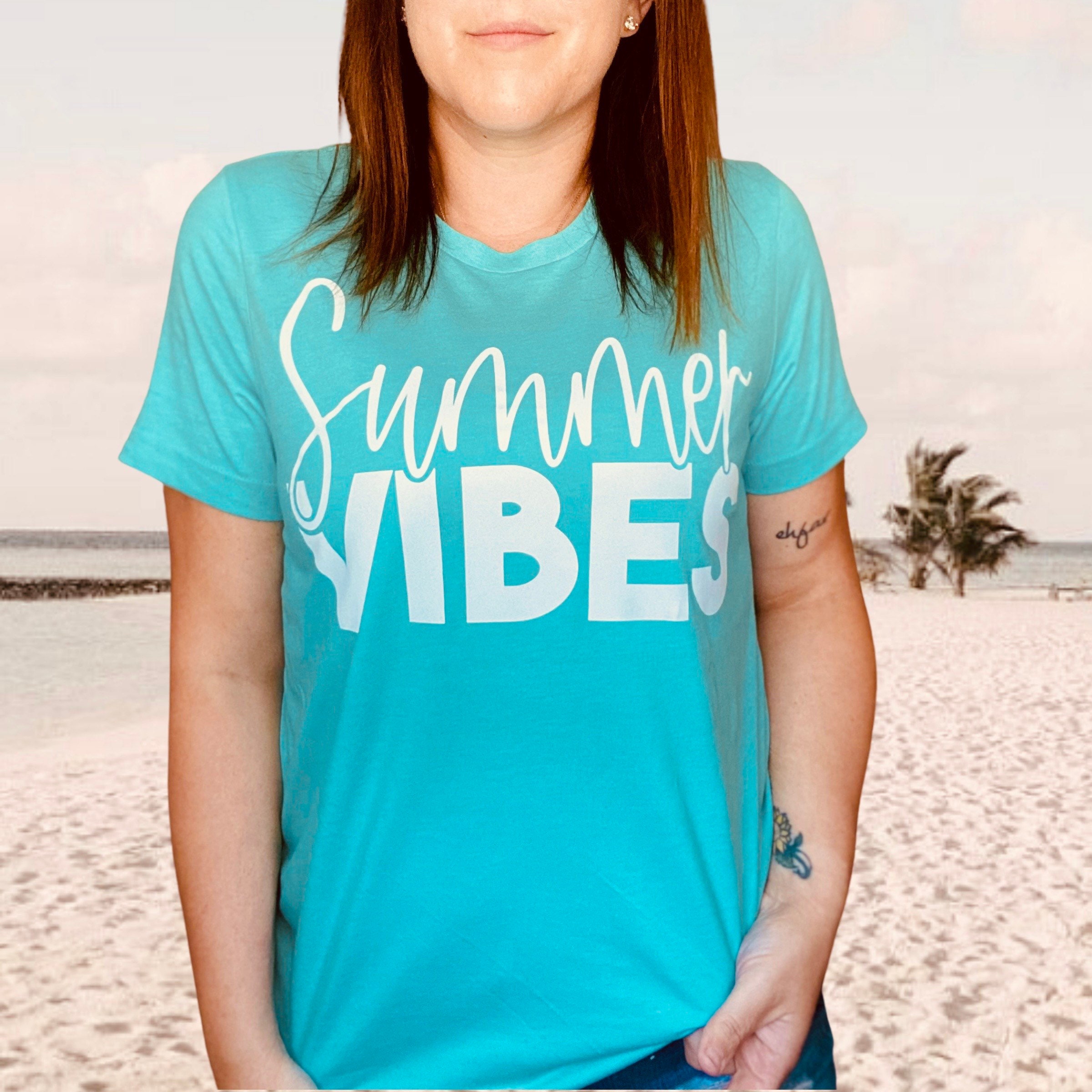 Summer Vibes tshirt Good Vibes Tshirt womens beach shirt | Etsy