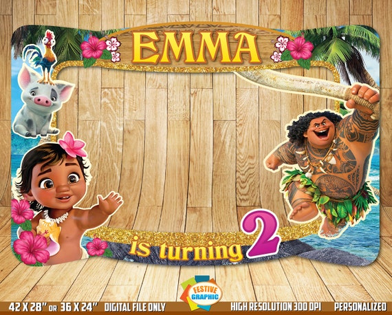 Baby Moana Photo Booth Frame Baby Moana Birthday Frame Baby | Etsy