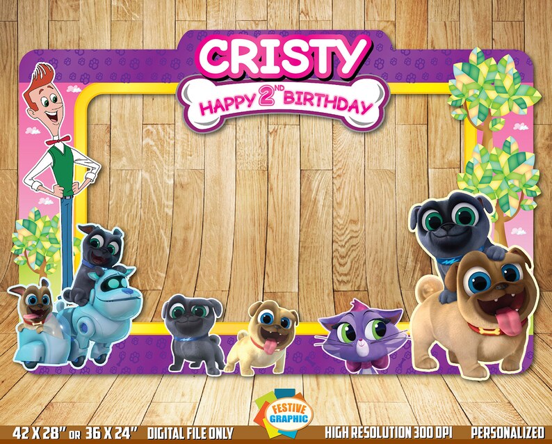 Puppy Dog Pals Photo Booth Frame Birthday Selfie