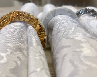 napkin rings in porcelain, 4 pieces, napkin holder 5.5 cm, genuine gold or platinum support