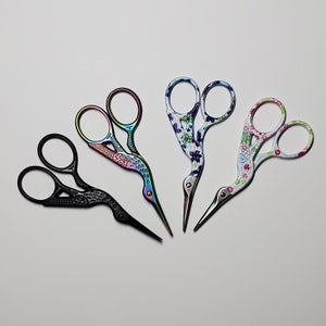 Vintage Style Stork Embroidery Scissors - Stainless Steel Sharp Tip - 3.6 Inches