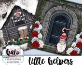Christmas Paper, Digital Paper, Xmas Digital Paper, Paper Pack, Full Scene Illustration, Gnome Paper, Winter Paper, Christmas Gnome, Snow