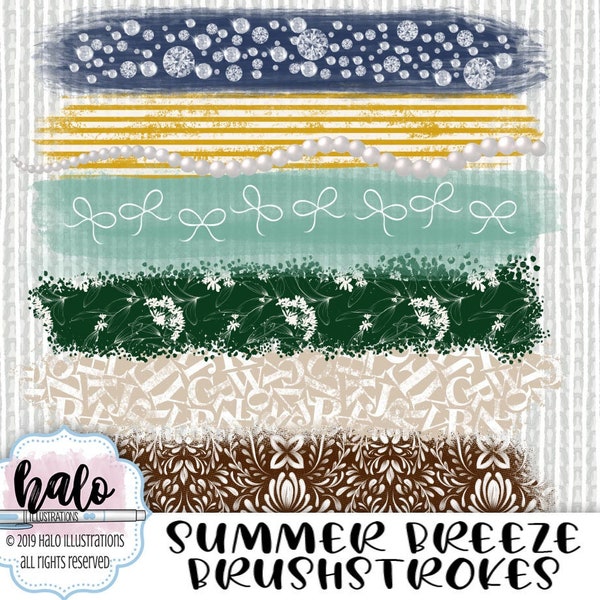 Summer Breeze Clipart, Brush Strokes, Hand Drawn Art, Fashion Illustration, Spring ClipArt, Planner Art, Commercial Art, Mothers Day Clipart