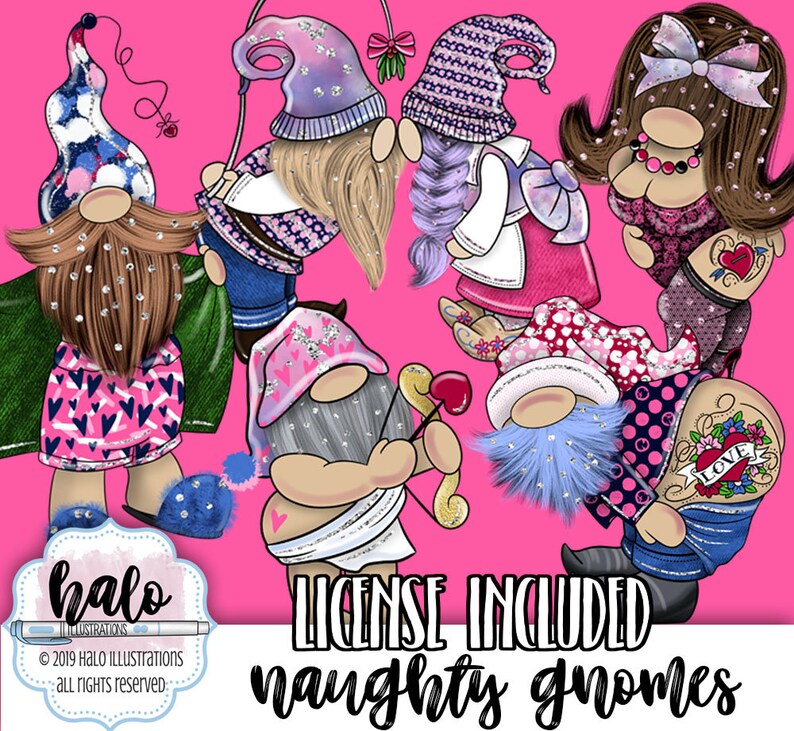 Download Valentine Gnome Clipart Planner Art Hand Drawn Cupid | Etsy