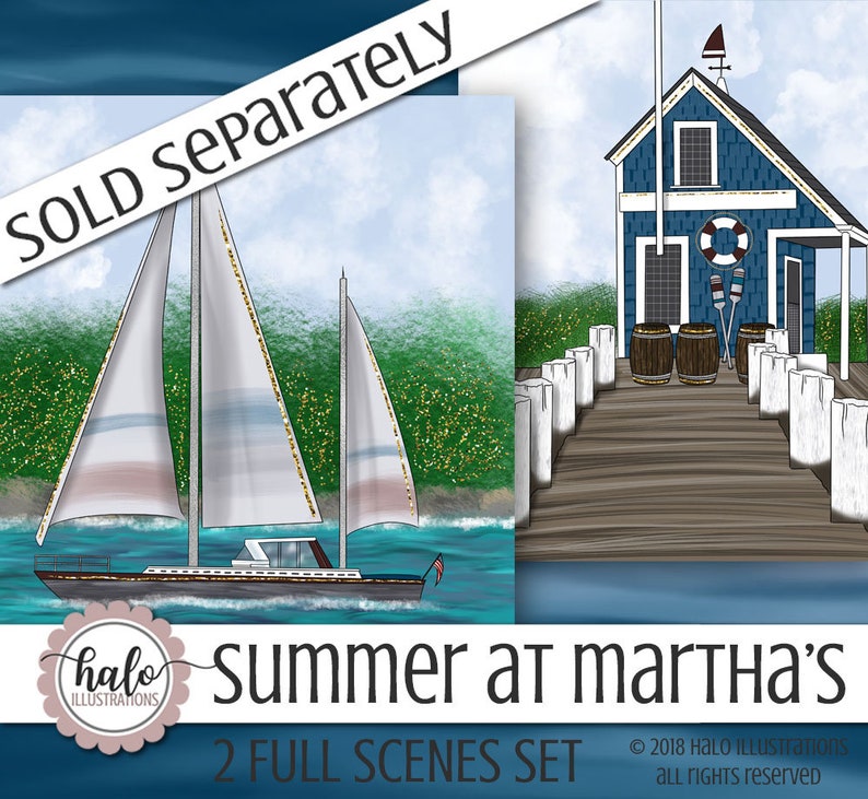 Martha's Vineyard Vineyard Clipart Coastal Clipart Etsy