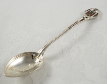 Art Nouveau Silver Enamel Souvenir Spoon: Magdeburg City Crest, Germany 1910s