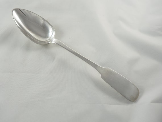 アンティーク 750 シルバー グレービースプーン - フィドル柄、ドイツ