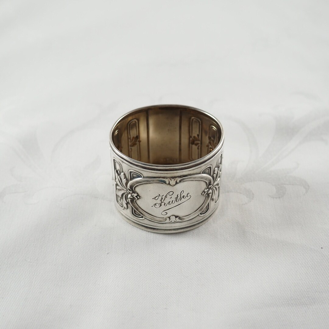 Antique Edwardian Solid Silver Napkin Ring Large Size 800 Etsy