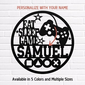 Custom Video Game Controller Metal Wall Art | Personalized Gamer Name Sign for Game Room, Man Cave, Gift for Husband & Boyfriend