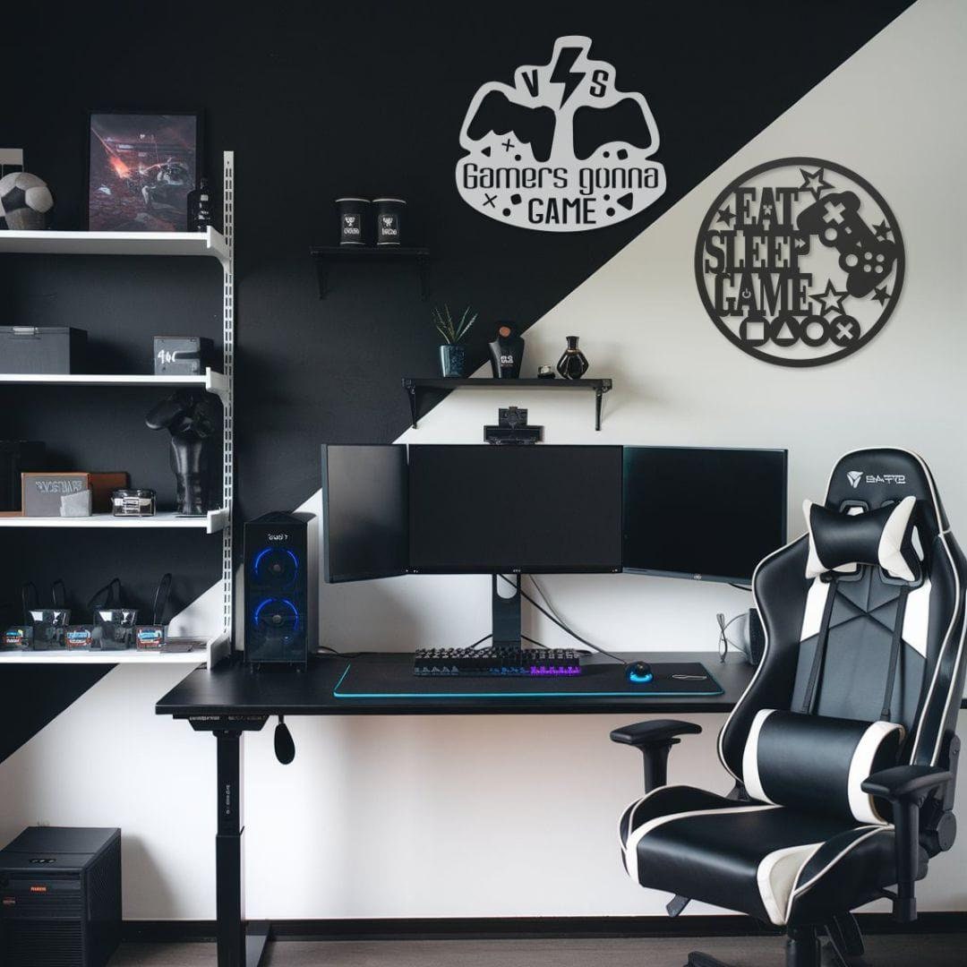 Unique Game Room Sign Gamer Name Sign Metal Wall Art, Game Zone Decor
