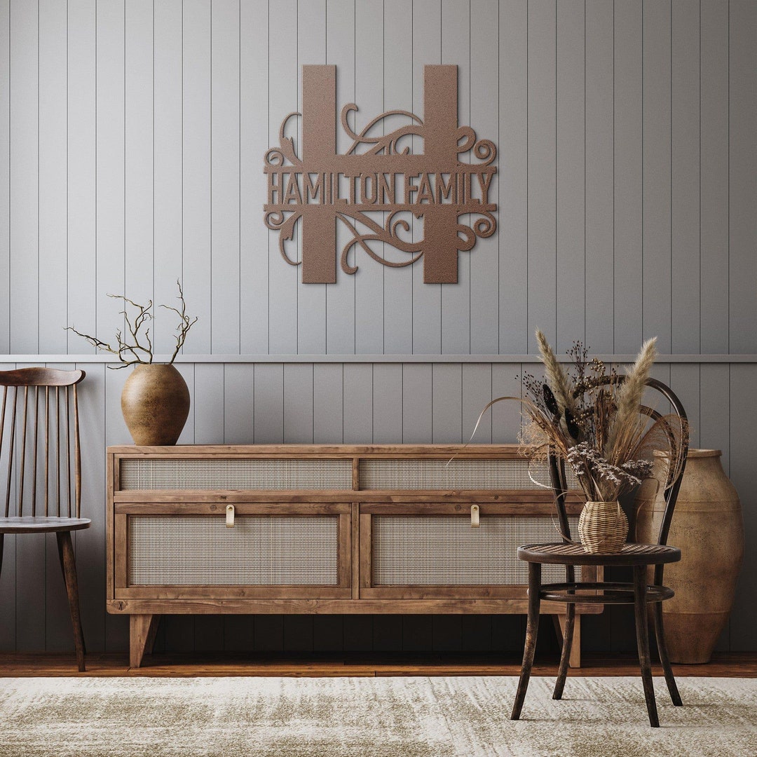 Custom Metal Monogram Wall Art: Personalized Family Name Sign - Etsy