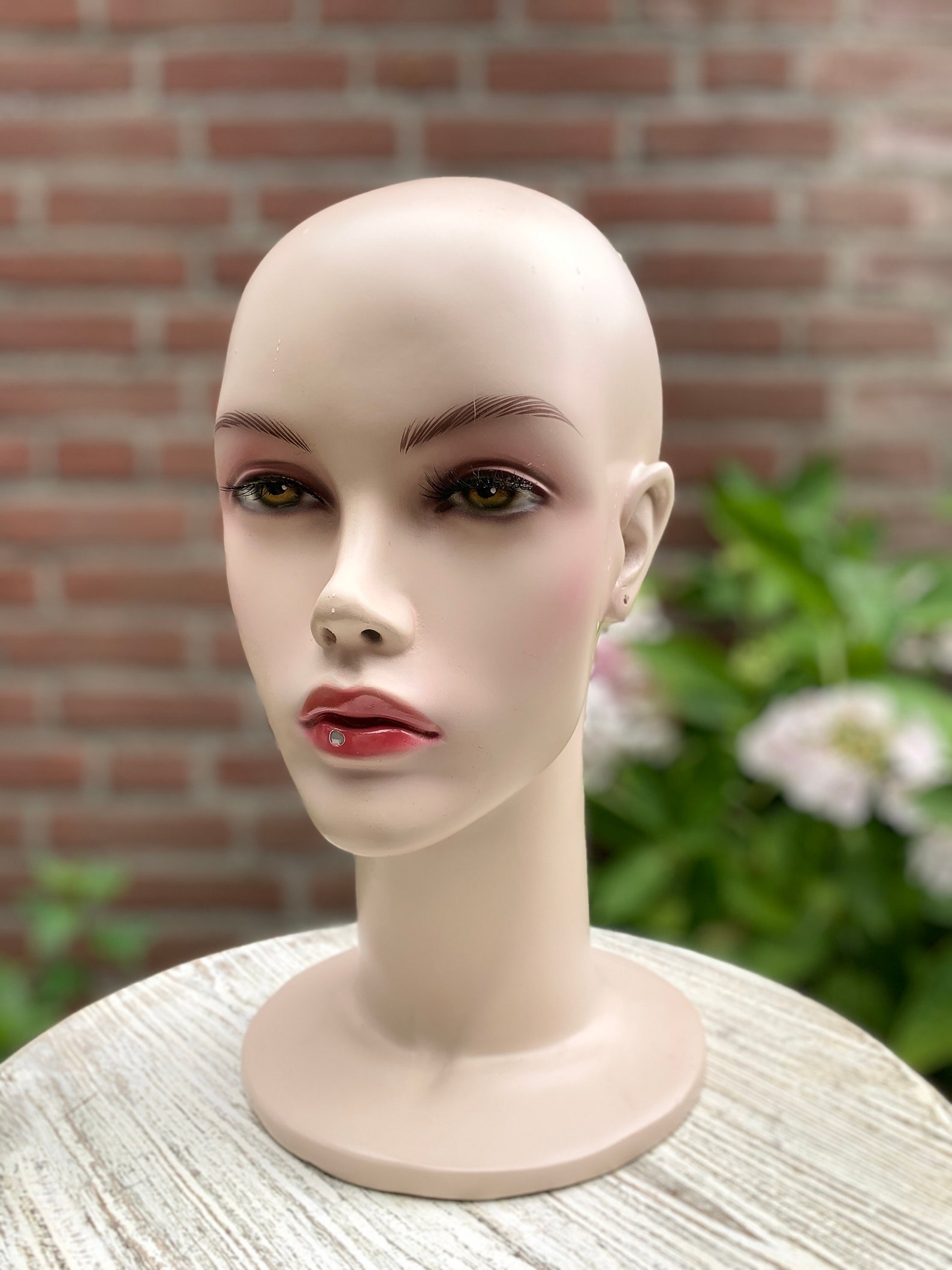 Vintage Womans Head Mannequin Display Mannequin Hoofd hoed Etsy