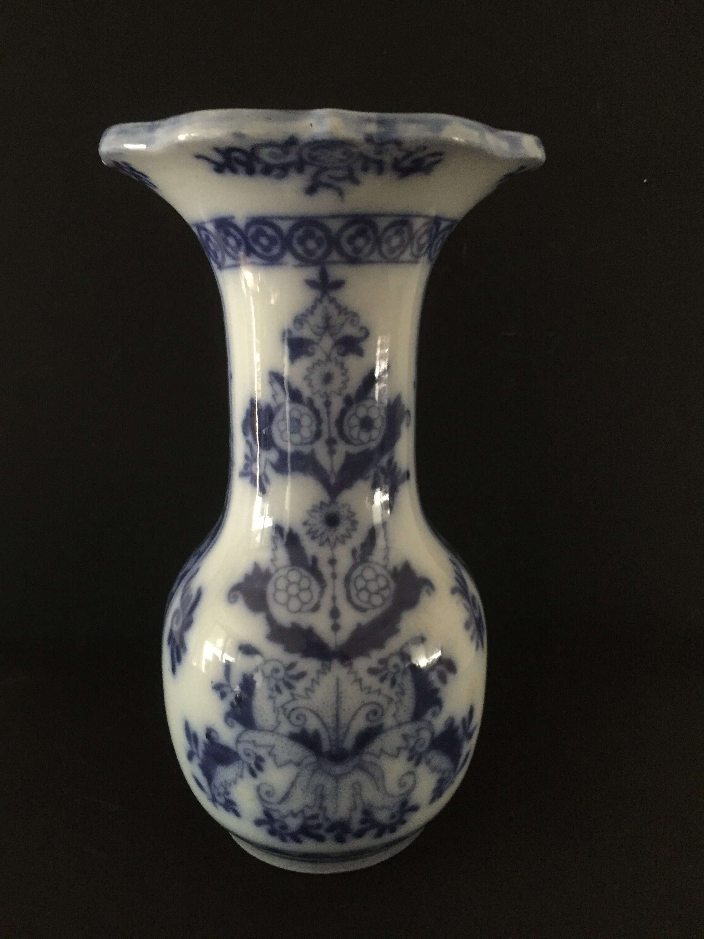 Antique blue white porcelain vase Etsy