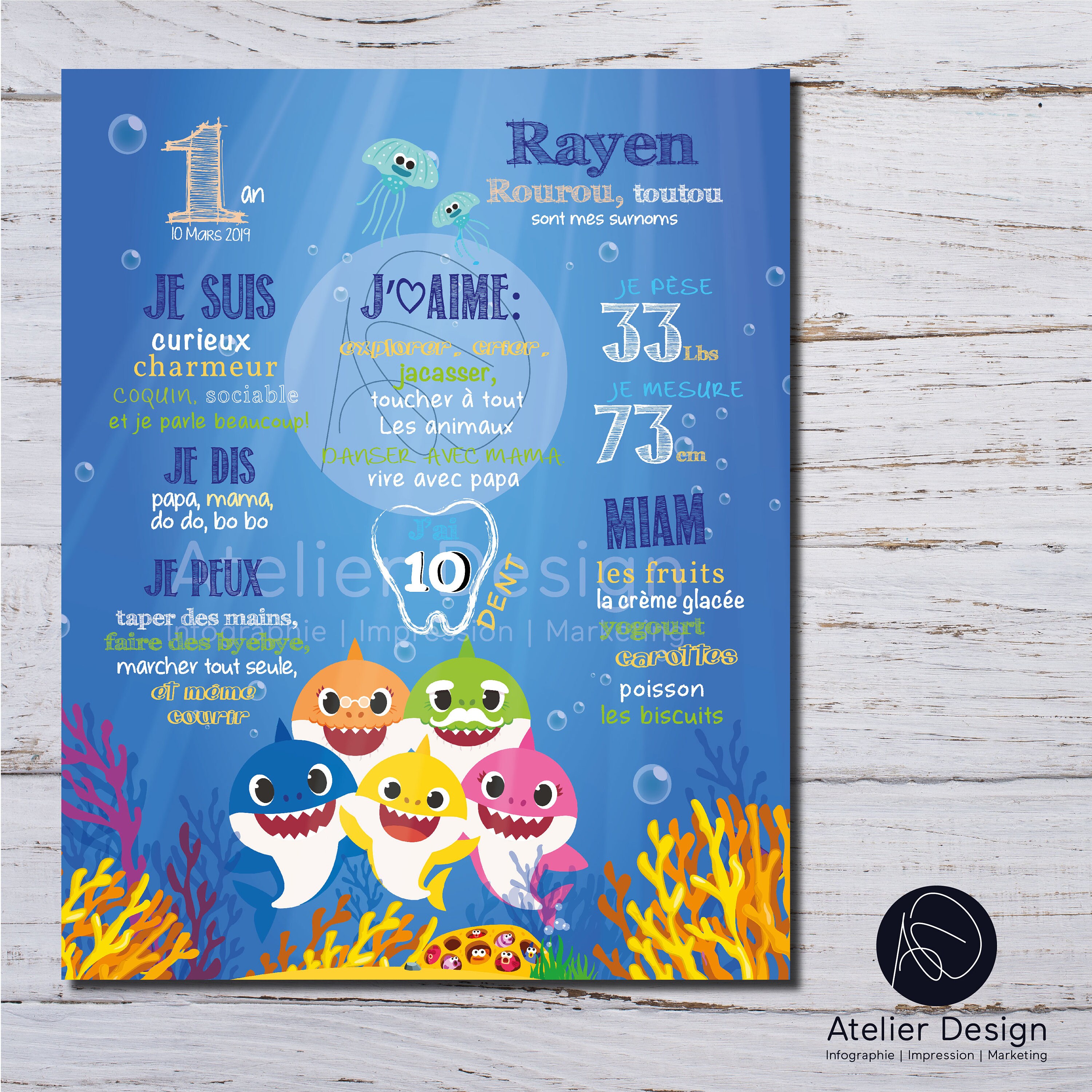 Chalkboard Shark Etsy