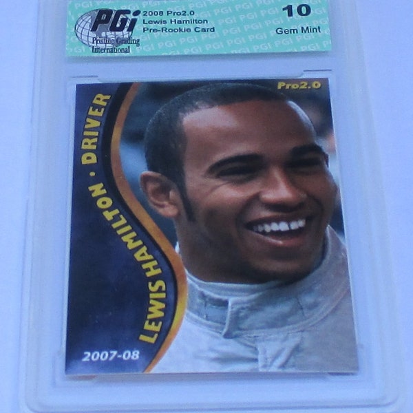 ¡La PRIMERA TARJETA de Lewis Hamilton como piloto de Fórmula 1! - Calificado profesionalmente - Gem Mint (10) *** Lea la descripción ***