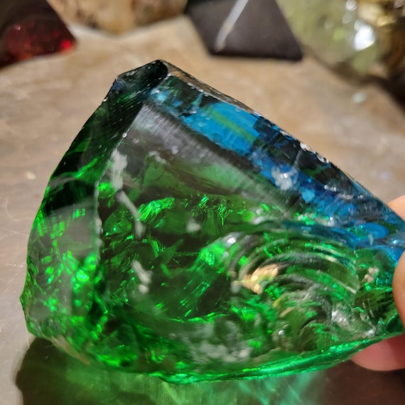 Bi-color Electric Blue/emerald Shift Andara Crystal 141 Grams - Etsy
