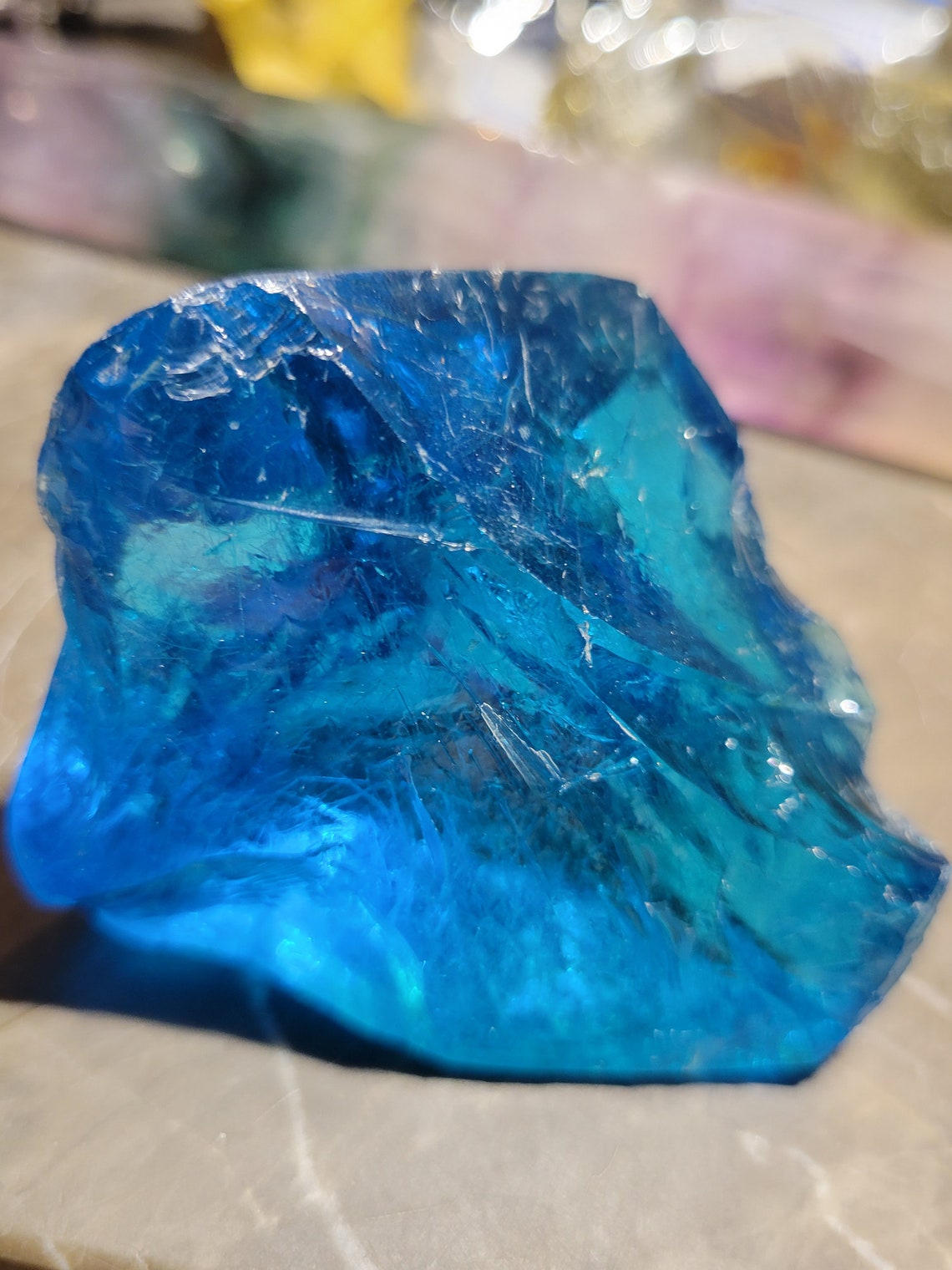 Gem Electric Blue With Azure Elysium Andara Crystal 119 Grams - Etsy