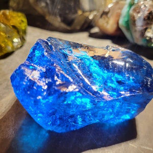 Gem Elestial Sapphire blue andara crystal 221 grams