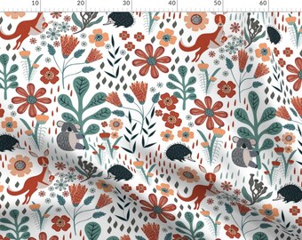 Multicoloured Birds With Cages Light Canvas fabric by the metre