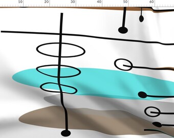 Circles Teal By Hot4tees Bg@Yahoo Com Mid Century Modern Wallpaper Custom Printed Removable Self Adhesive Wallpaper Roll by Spoonflower