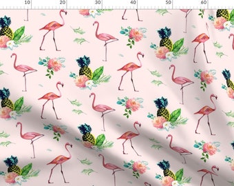 Jungle Boho Flamingo Pink Grey by nouveau/_bohemian Bohemian Bird Rose Floral Cotton Sateen Tablecloth by Spoonflower Flamingo Tablecloth